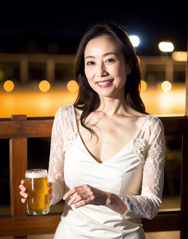 ビールが大好き熟女